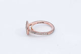 Pandora Cubic Circonia Rose Gold Plated Circle Ring 2.8g Size 4.5 Eb0724ixdu