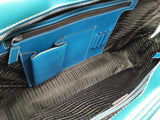 Prada Blue Leather Breifcase Travel Zipper Tote Bag Do0626rxde