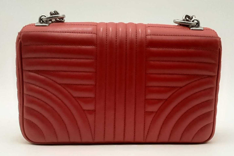 Prada Diagramme Quilted Red Leather Shoulder Bag Eb0125rxzsa