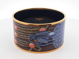 Hermès Brandebourgs 30mm Extra Wide Enamel Bangle Bracelet 8 Inch Fw0326lrzdu