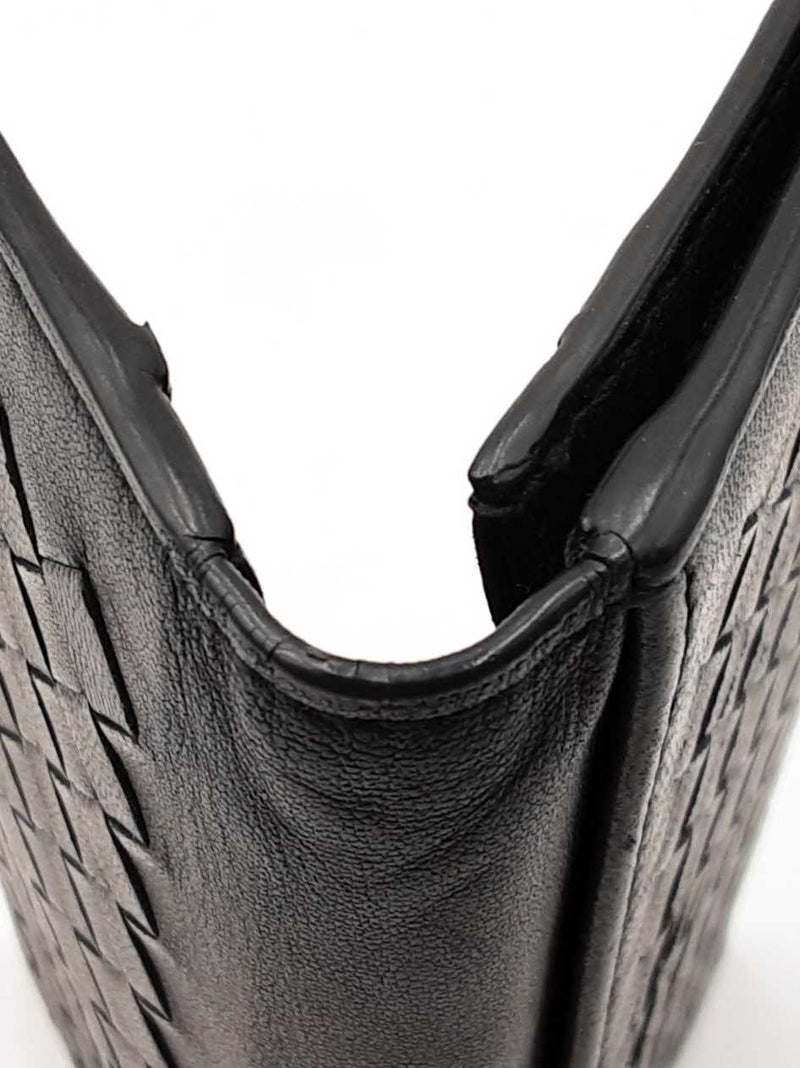 Bottega Veneta Intrecciato Black Leather Long Bifold Wallet Fw0425czdu
