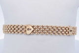 14k Gold Panther Link Bracelet With Heart Padlock Key Stations 7.5 In Eb826cxzde