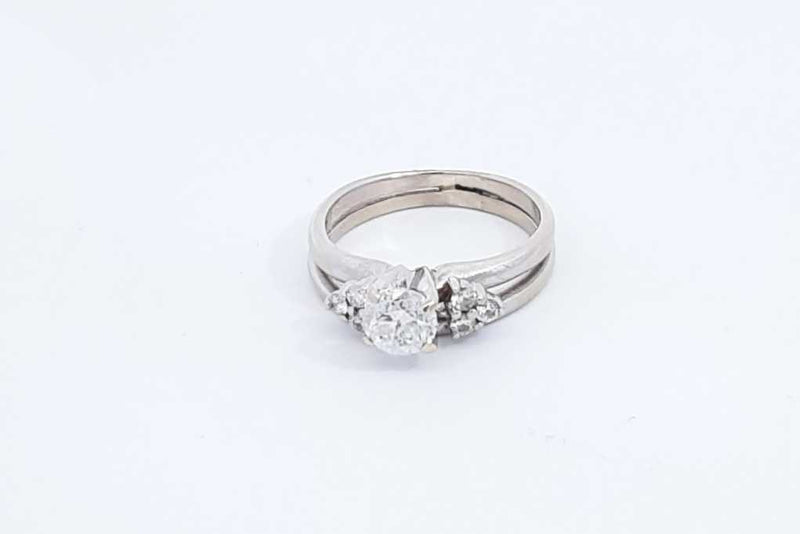 Approx. 0.6ctw Diamond Ring In 14k White Gold 3.6 Grams Size 5 Eb1224pxzdu