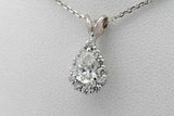 0.74cttw Diamond Pendant Necklace 14k White Gold 2.4 Grams 15.5 Inch Eb0926ocrsa