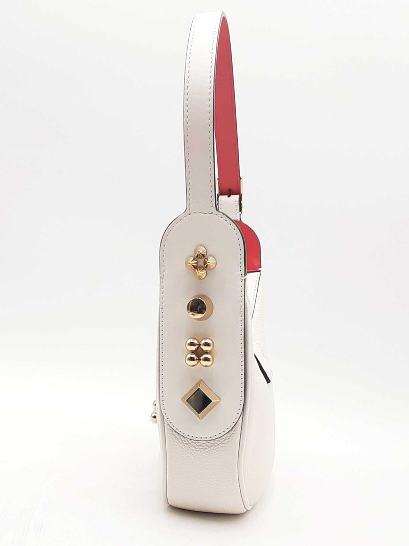 Christian Louboutin Carasky White Leather Shoulder Bag Eb1224rxzsa