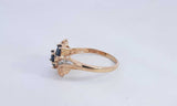 10k Yellow Gold Ring With Blue Stones Size 10.5 2.9 Grams Eb0124ixsa