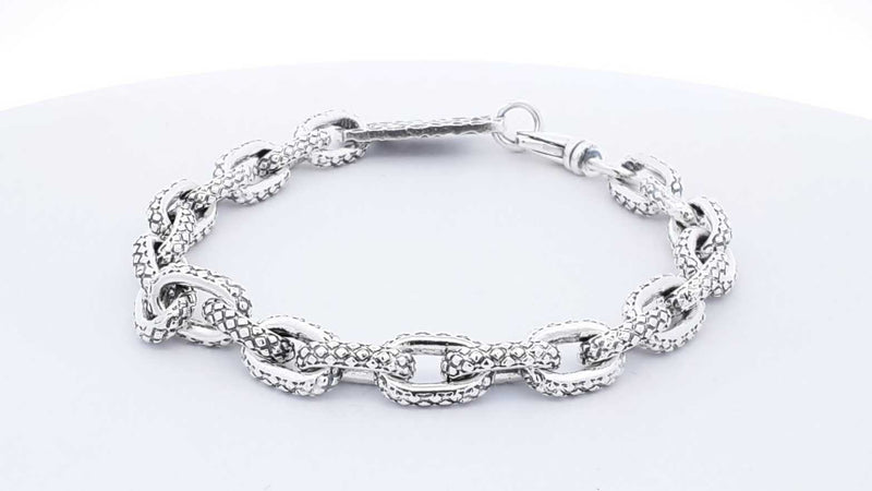 King Baby Sterling Silver Oval Link Bracelet 31.9 Grams 7 Inch Fw0425ixdu