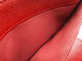 Chanel Red Quilted Cavier Leather Wallet Do0325erxde