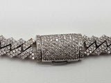17.33 Cttw Diamonds 14k White Gold 66.7g Solid Cuban Chain 15 In Do0625woxzde