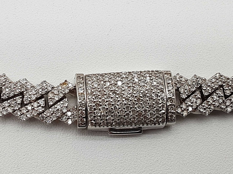17.33 Cttw Diamonds 14k White Gold 66.7g Solid Cuban Chain 15 In Do0625woxzde