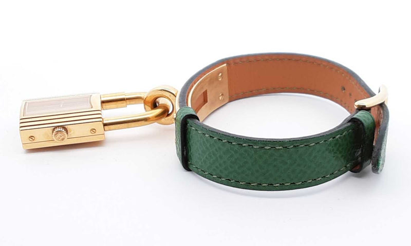 Hermes Kelly- Cadenas Watch With Green Leather Band Ebpxzdu 144030007238