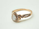 14k Rose Gold Pear Cut Diamond Ring Size 6.5 Do0923rxzde