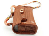 Brown Croc Embossed Mini Bag Charm Do0725rde