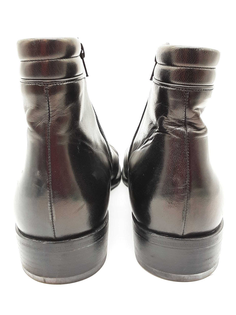 Stamati Mastroianni Black Leather Ankle Boots Size 10.5m Womens Do0925orxde