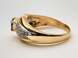 Approx 0.2 Ctw Diamonds 14k Two-tone Gold Sapphire 7.1g Ring Size 7 Do0125orxde