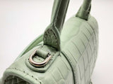 Balenciaga Hourglass Mint Green Croc Embossed Leather Crossbody Bag Lh0824rxzde