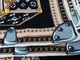 Louis Vuitton 100% Silk Monogram Trunk Let's Go Square Scarf Eb0426lxzsa