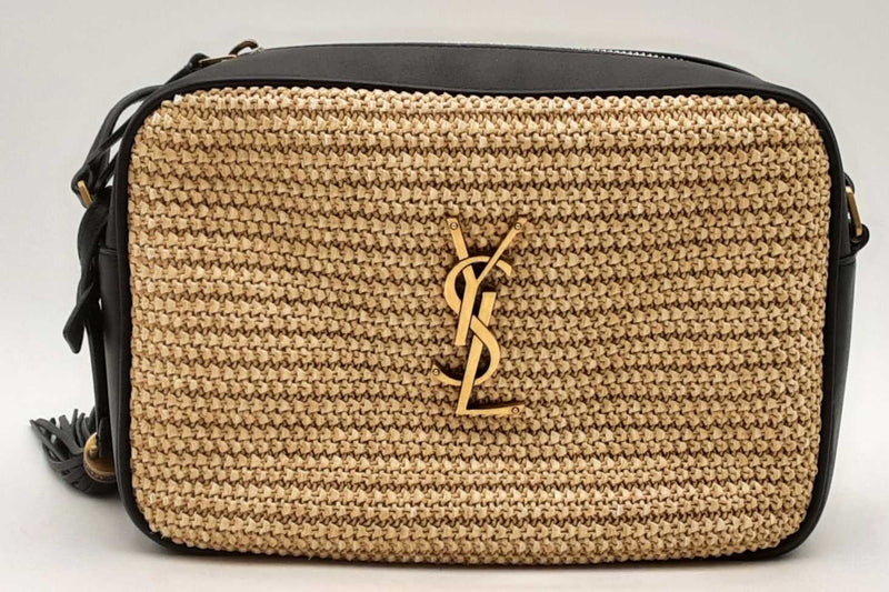 Yves Saint Laurent Woven Raffia Lou Camera Bag Eb0125prxsa