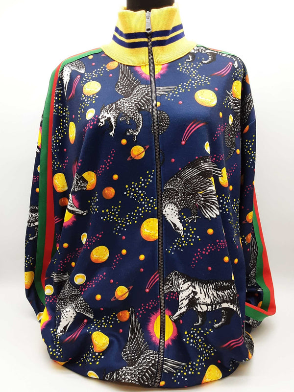 Gucci Space Animals Galaxy Green Web Zip Up Jacket Size Xxxl Do0925wxzde