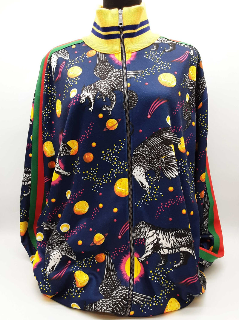 Gucci Space Animals Galaxy Green Web Zip Up Jacket Size Xxxl Do0925wxzde