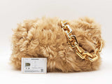 Bottega Veneta Chain Pouch In Beige Shearling Lambskin Fw0726irzdu