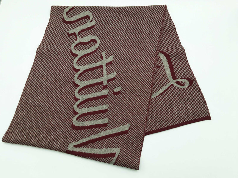 Louis Vuitton Signature Logo Red Gray Wool Scarf Do1025lrxde