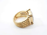 David Yurman Diamond & 18k Yellow Gold Wheaton Ring 16.2 Grams Size 5.75 Fw0726lorxdu