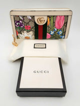 Gucci Gg Ophidia Floral & Ivory Zip-around Wallet Fwwcrsa