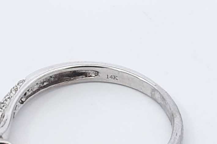 0.20ctw Center Round Diamond Ring 14k White Gold 2.7 Grams Size 7.25 Eb0925oxrdu