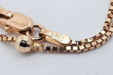 14k Yellow Gold Beaded Box Chain Necklace 4.6 Grams 18.5 Inch Eb0526wxzsa