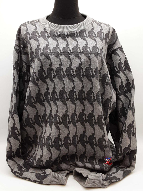 Louis Vuitton X Nba Logo Gray Cotton Sweatshirt Size Xxl Do0425wxzde