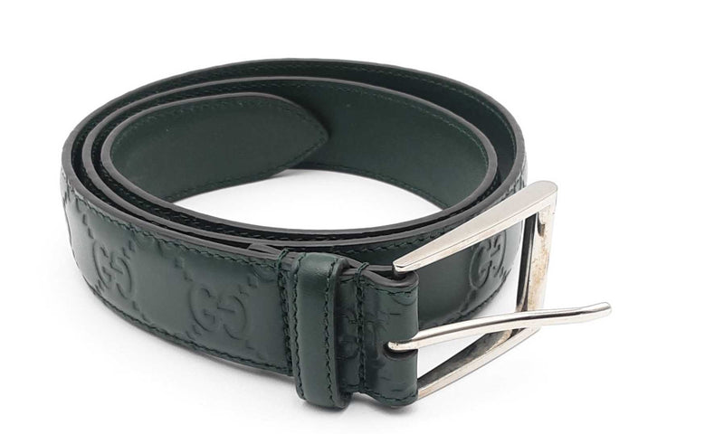 Gucci Guccissima Green Signature Belt Eblxzsa