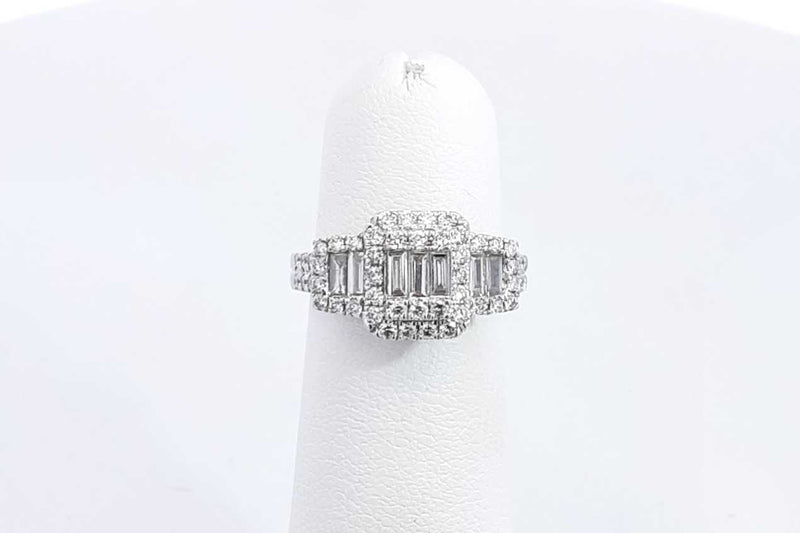 Approx. 1.41ctw Diamond Ring In 14k White Gold 3.2 Grams Size 4 Eb0924wxzsa