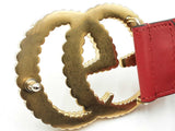 Gucci Torchon Double G 40mm Belt In Hibiscus Red Leather Size 80|32 Fw0326crdu