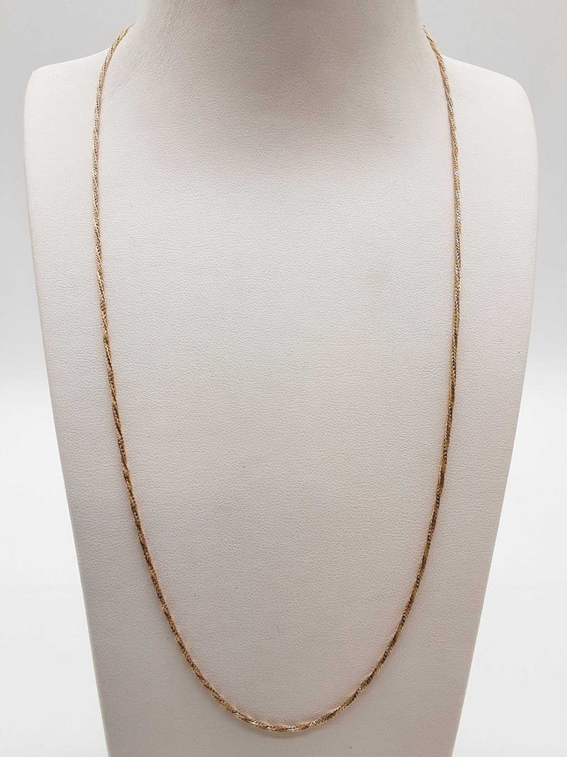 14k Yellow Gold 3.7g Twisted Foxtail Chain 21 In Do0325llrde