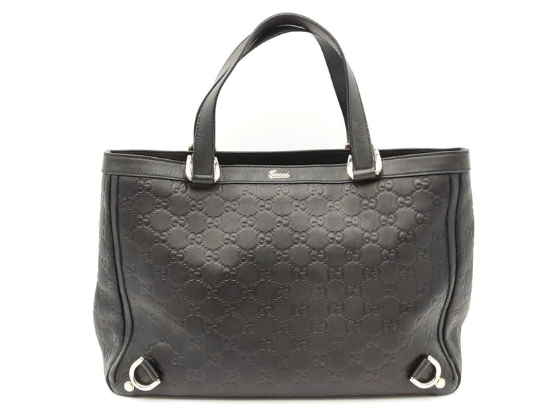 Gucci Abbey Tote Bag In Gg Guccissima Black Leather Fw0525orzdu