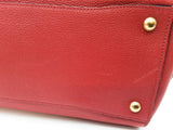 Prada 2 Way Red Vitello Daino Leather Tote Bag Do0725porde