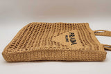 Prada Raffia Crochet Logo Tote Bag Eb1026exzde