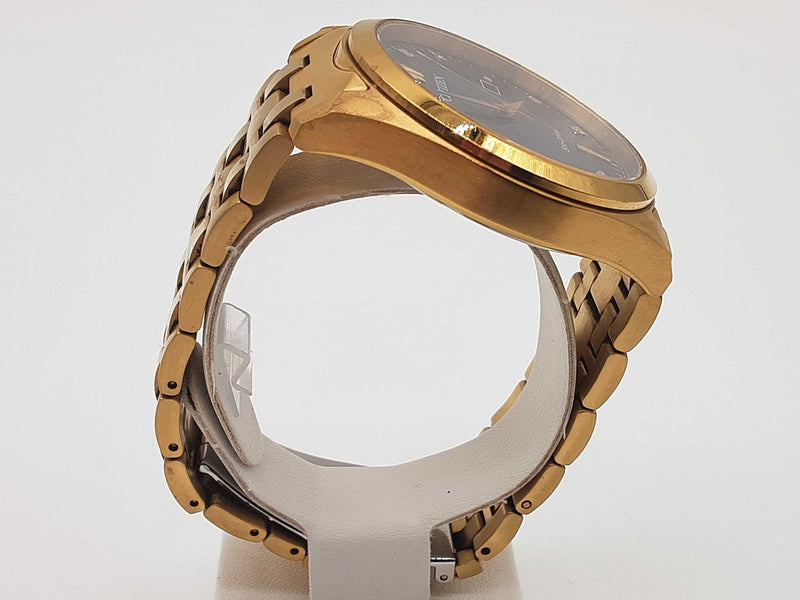 Citizen E111 Eco-drive Black Dial Goldtone Steel Watch Do1025lxzde