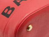 Balenciaga Red Leather Ville Top Handle Logo Bag Eb0326cxzde