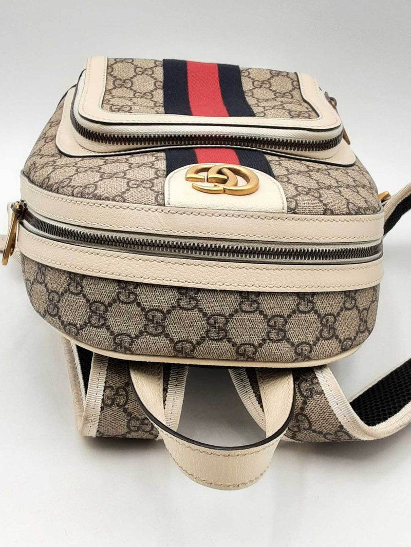 Gucci Gg Supreme Monogram Canvas Ophida Web Backpack Eb1124prxsa