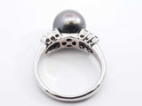 Diamond & Tahitian Pearl Cocktail Ring In 18k Gold 5.7g Size 5.75 Fw0426prxdu