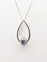 0.50 Cttw Blue Diamond & 14k White Gold Necklace 3.4 Grams 16 Inches Fw0325lxidu