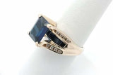 Blue Gemstone & Diamond 10k Yellow Gold Ring 6.5 Grams Size 7 Eb0926wrxsa