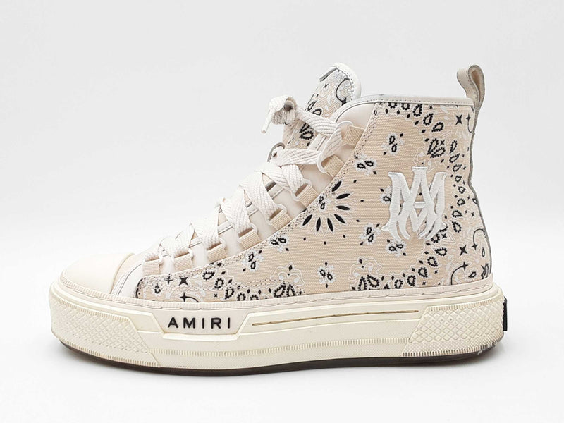 Amiri Court High Top Sneakers In Bandana Print Canvas Size Us 9