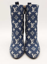Louis Vuitton Monogram Denim Silhouette Ankle Boots Size 36.5 Eb0826orxsa