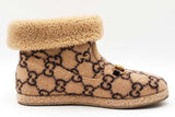 Gucci Gg Monogram Fria Horsebit Wool & Shearling Ankle Boots Size 40 Eb1225lordu