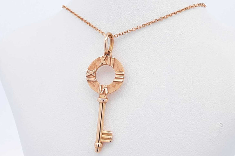 Tiffany & Co. 18k Rose Gold Atlas Key Necklace 4.2 Grams 16 Inch Eb0824prxsa