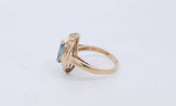 14k Yellow Gold Ring With Blue Stone Size 6.75 3.5 Grams Eb0324loxsa