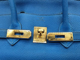 Hermes Birkin 35 Mykonos Blue Togo Gold Hardware Handbag Do1125crxzde